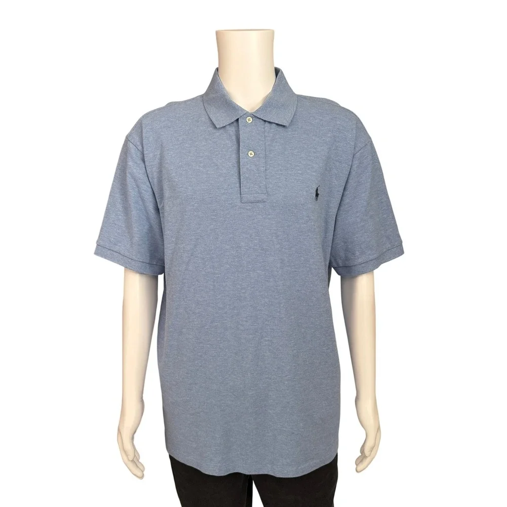 Polo Ralph Lauren Mens Short Sleeve Light Blue Polo Shirt Classic Fit Size‎ XL
